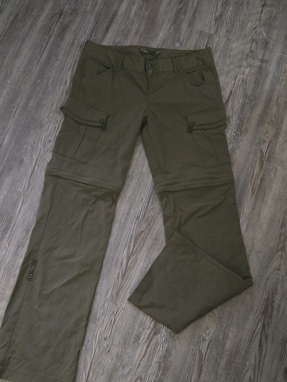 Prana Olive Green Zip-Off Cargo Pants